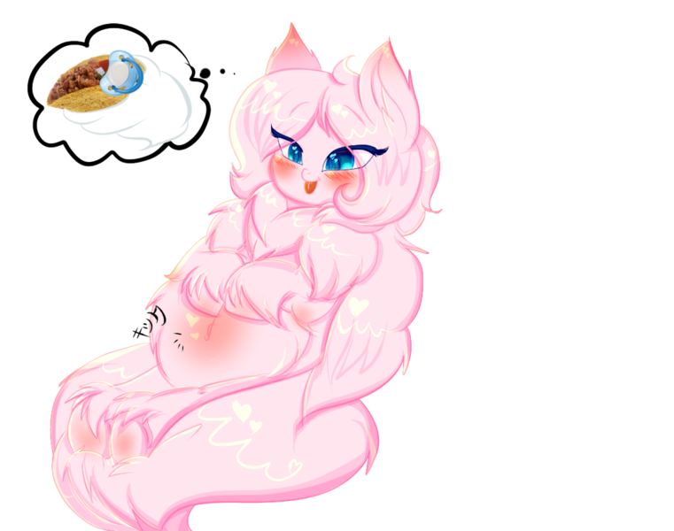 Size: 1099x866 | Tagged: artist:karsismf97, belly, blushing, derpibooru import, oc, oc:fluffle puff, pregnant, safe, solo, taco, thought bubble, unofficial characters only