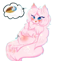 Size: 1099x866 | Tagged: artist:karsismf97, belly, blushing, derpibooru import, oc, oc:fluffle puff, pregnant, safe, solo, taco, thought bubble, unofficial characters only