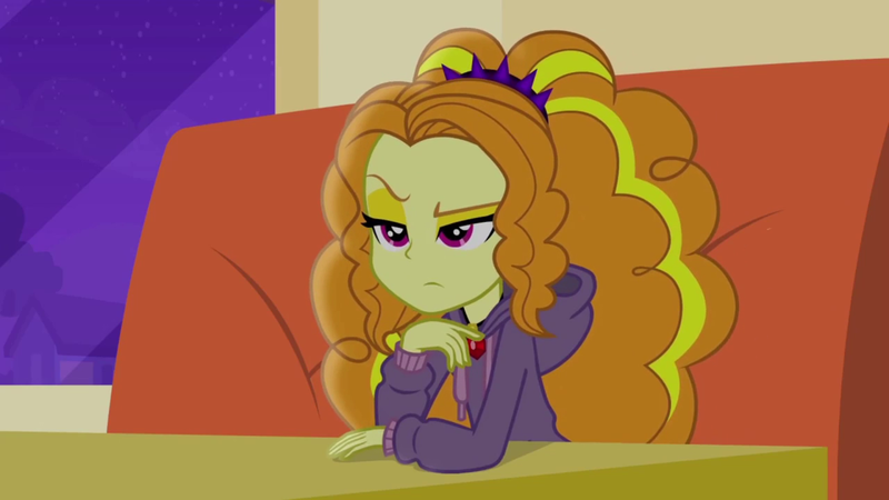 Size: 1280x720 | Tagged: safe, derpibooru import, screencap, adagio dazzle, equestria girls, rainbow rocks, clothes, female, gem, hood, hoodie, jewelry, necklace, siren gem, solo