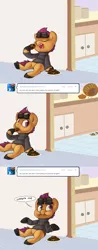 Size: 860x2205 | Tagged: artist:briskby, ask, ask stalkerloo, blatant lies, clothes, comic, cookie, derpibooru import, goggles, plate, safe, scootaloo, stalkerloo, tumblr