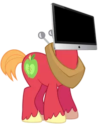 Size: 1500x1928 | Tagged: safe, artist:skiddlezizkewl, derpibooru import, big macintosh, earth pony, pony, apple, macintosh, male, pun, stallion, visual pun