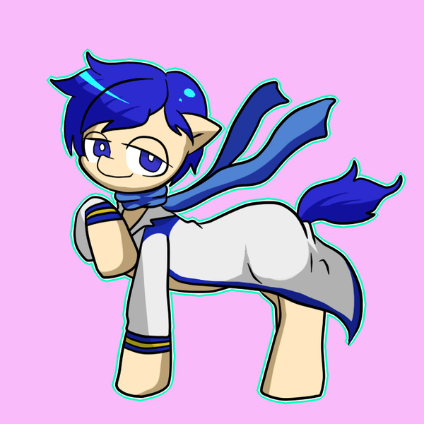 Size: 700x700 | Tagged: artist:anko, derpibooru import, kaito, male, pixiv, ponified, safe, solo, stallion, vocaloid