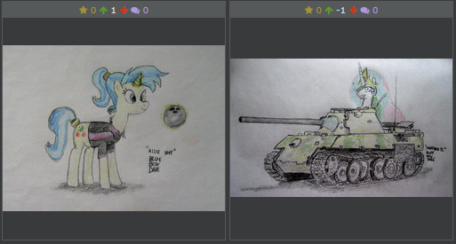 Size: 513x275 | Tagged: allie way, artist:blueboxdave, bowling ball, derpibooru, derpibooru import, exploitable meme, juxtaposition, juxtaposition win, meme, meta, princess celestia, princess molestia, safe, screencap, tank (vehicle), traditional art