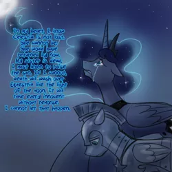 Size: 750x750 | Tagged: artist:jitterbugjive, ask crapplejack, crying, darkest hour, derpibooru import, end of the world, grimdark, heartbreak, mortality blues, princess luna, royal guard, tearjerker, tumblr