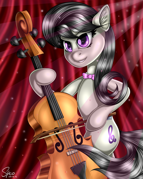 Size: 2000x2500 | Tagged: safe, artist:sycoartworks, derpibooru import, octavia melody, pony, bipedal, cello, musical instrument, solo