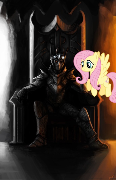 Size: 1326x2048 | Tagged: artist:spartank42, crossover, derpibooru import, fluttershy, lord of the rings, morgoth, photoshop, safe, silmarils, the silmarillion, vector