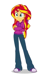 Size: 1304x2287 | Tagged: safe, artist:mohawgo, derpibooru import, sunset shimmer, equestria girls, clothes, hoodie, simple background, solo, transparent background, vector