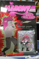 Size: 480x720 | Tagged: bubble berry, derpibooru import, lil jabrony, pinkie pie, rocket launcher, rpg-7, rule 63, safe, solo, toy, wat