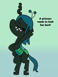 Size: 616x816 | Tagged: artist:syggie, ask the changeling princess, cute, cutealis, derpibooru import, dialogue, female, filly, filly queen chrysalis, foal, nymph, pose, princess chrysalis, queen chrysalis, safe, tumblr, younger