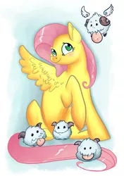Size: 717x1017 | Tagged: artist:reaperfox, crossover, derpibooru import, fluttershy, league of legends, poro, safe, solo