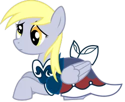 Size: 3696x3000 | Tagged: safe, artist:ruinedomega, derpibooru import, derpy hooves, pegasus, pony, clothes, dress, female, lying down, mare, ponyscape, solo, vector