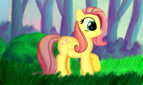 Size: 500x300 | Tagged: artist:nunitko, derpibooru import, fluttershy, safe, solo