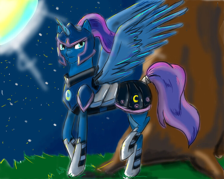 Size: 1024x819 | Tagged: armor, artist:no-shining-knight, derpibooru import, helmet, princess luna, safe, solo