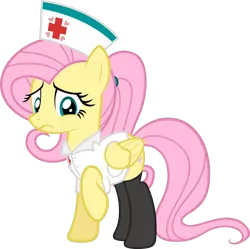 Size: 1416x1410 | Tagged: artist:zacatron94, clothes, derpibooru import, flutternurse, fluttershy, nurse, nurse outfit, safe, sexy, simple background, solo, stockings, thigh highs, transparent background, vector