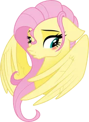 Size: 6000x8219 | Tagged: absurd resolution, artist:schmuzart, blushing, derpibooru import, floppy ears, fluttershy, frown, looking away, portrait, safe, shy, simple background, solo, spread wings, transparent background, vector