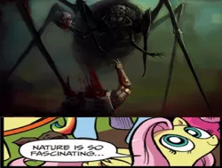 Size: 1600x1207 | Tagged: derpibooru import, exploitable meme, fluttershy, grimdark, meme, nature is so fascinating, nightmare fuel, obligatory pony, perdido street station, spider, the weaver, weaver