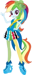 Size: 3732x8683 | Tagged: safe, artist:sugar-loop, derpibooru import, rainbow dash, equestria girls, rainbow rocks, absurd resolution, box art, high heels, rainbow rocks outfit, simple background, solo, transparent background, vector