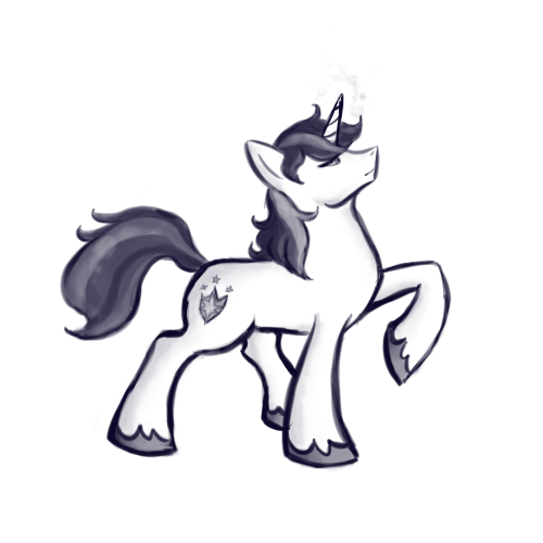 Size: 500x500 | Tagged: artist:trickybandit, derpibooru import, monochrome, safe, shining armor, solo