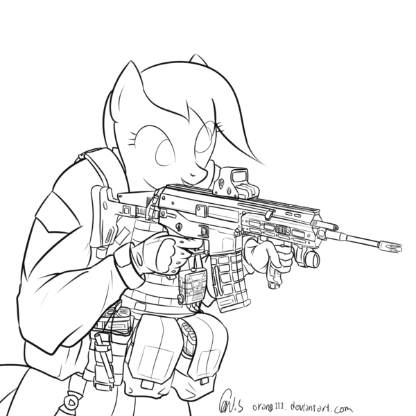 Size: 4000x4000 | Tagged: absurd resolution, acr, anthro, artist:orang111, bushmaster acr, derpibooru import, derpy hooves, eotech, gun, magpul, picatinny rail, rifle, safe, sketch, surefire, tourniquet