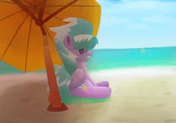 Size: 3000x2100 | Tagged: artist:captain64, beach, cloud, cloudchaser, cloudy, derpibooru import, derpy hooves, safe, sand, sky, umbrella, water