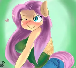 Size: 764x686 | Tagged: anthro, artist:mrscurlystyles, breasts, busty fluttershy, derpibooru import, female, fluttershy, safe, solo