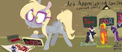 Size: 500x215 | Tagged: safe, artist:sugaryboogary, derpibooru import, big macintosh, derpy hooves, rarity, twilight sparkle, twilight sparkle (alicorn), alicorn, pony, donut steel, female, glasses, mare, rubber stamp, stamp