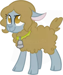 Size: 453x541 | Tagged: artist:tambelon, bell, bell collar, collar, derpibooru import, lamb, oc, oc:tambelon, safe, sheep, solo, unofficial characters only, watermark