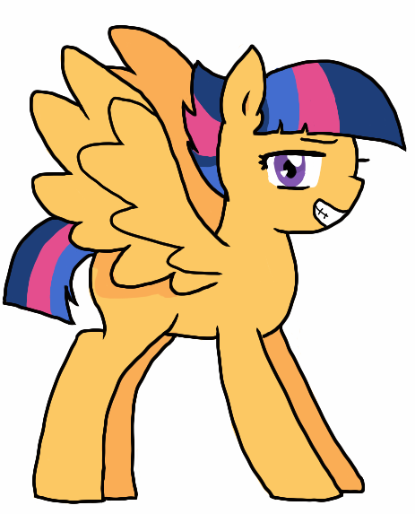 Size: 463x573 | Tagged: safe, artist:mieuun, derpibooru import, oc, oc:starburst, unofficial characters only, pegasus, pony, kilalaverse, grin, looking at you, missing cutie mark, offspring, parent:flash sentry, parent:twilight sparkle, parents:flashlight, simple background, smiling, smirk, solo, spread wings, white background