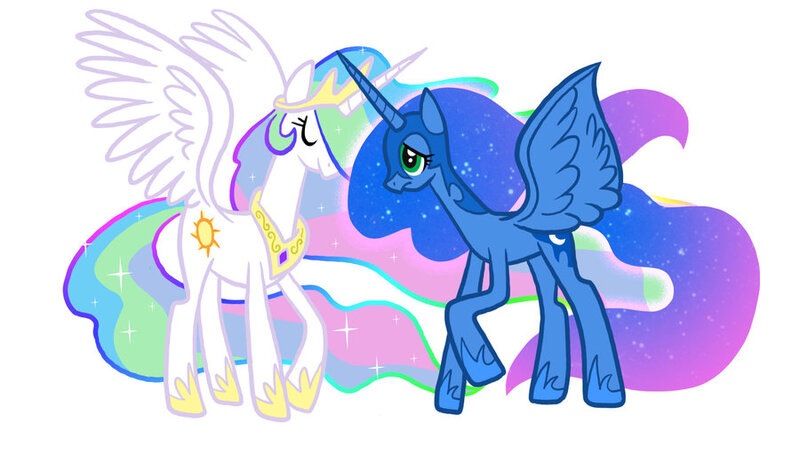 Size: 900x521 | Tagged: artist:shuffle001, derpibooru import, princess celestia, princess luna, safe, simple background