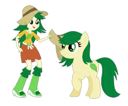 Size: 656x544 | Tagged: safe, artist:meg-pony, derpibooru import, sweet leaf, ponified, pony, equestria girls, background human, clothes, equestria girls ponified, female, hat, human ponidox, mare, self ponidox