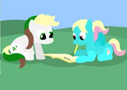 Size: 1024x724 | Tagged: safe, artist:poisonedpirate, derpibooru import, oc, oc:treasurequest, unofficial characters only, earth pony, pegasus, pony, cutie mark, female, hooves, journal, lineless, lying down, male, mare, prone, sitting, spread wings, stallion, wings