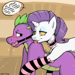 Size: 900x900 | Tagged: suggestive, artist:gaydragon, derpibooru import, discord, rarity, spike, ballgag, bondage, character proxy, character to character, clothes, dialogue, dispike, domcord, femdom, gag, gay, humiliation, image, implied shipping, implied sparity, implied straight, male, malesub, /mlp/, png, raridom, rule 63, shipping, spikesub, stockings, submissive, transformation, transgender transformation, x was discord all along