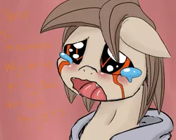 Size: 1280x1024 | Tagged: safe, artist:digitaldomain123, derpibooru import, oc, oc:digital, unofficial characters only, demon pony, crying, digital art, sad, tongue out