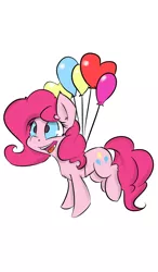 Size: 700x1200 | Tagged: artist:macheteponies, atryl-ish, balloon, derpibooru import, floating, part of a set, pinkie pie, safe, simple background, solo, then watch her balloons lift her up to the sky