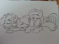 Size: 1024x768 | Tagged: artist:nanook123, bronycon, bronycon mascots, cuddle puddle, cuddling, cute, derpibooru import, hoofevent, oc, oc:blank canvas, oc:hoof beatz, oc:mane event, safe, sleeping, unofficial characters only