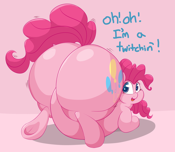 Size: 3000x2602 | Tagged: artist:graphenescloset, balloonbutt, derpibooru import, fat, jiggle, morbidly obese, obese, piggy pie, pinkie pie, pinkie sense, plot, pudgy pie, solo, suggestive, the ass was fat