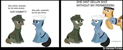 Size: 960x392 | Tagged: 1st awesome platoon, artist:ethanchang, coast guard, comic, derpibooru import, military, military uniform, navy, oc, oc:bellbottom, oc:portlock, oc:rapiddeploy, safe, unofficial characters only, vulgar