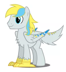 Size: 779x852 | Tagged: artist:flash equestria photography, derpibooru import, double rainboom puppet, hippogriff, hybrid, male, oc, oc:cirrus sky, original species, safe, simple background, solo, unofficial characters only, vector, what has science done, white background, white coat