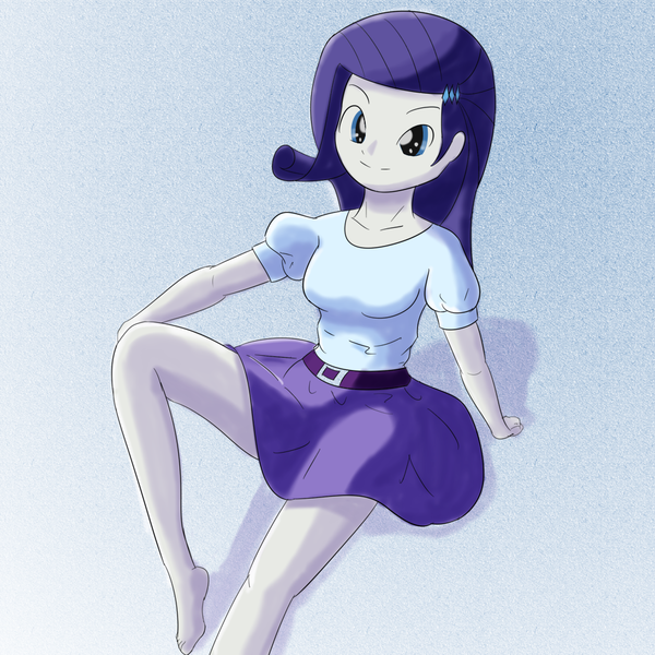 Size: 1000x1000 | Tagged: safe, artist:aggai, derpibooru import, rarity, equestria girls, pixiv, sitting, solo