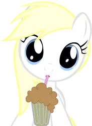 Size: 1304x1785 | Tagged: artist:accu, aryanbetes, cute, derpibooru import, drinking, female, filly, innocent, looking at you, milkshake, oc, oc:aryanne, safe, show accurate, simple background, solo, transparent background, unofficial characters only, vector