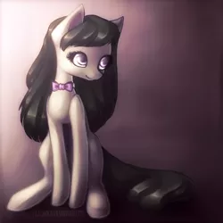 Size: 800x800 | Tagged: safe, artist:peachykat, derpibooru import, octavia melody, earth pony, pony, bowtie, cute, female, mare, sitting, solo, tavibetes