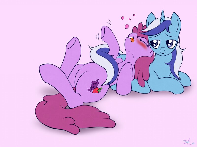 Size: 1280x960 | Tagged: artist:swaetshrit, berrygate, berry punch, berryshine, derpibooru import, drunk, female, lesbian, minuette, safe, shipping, source needed