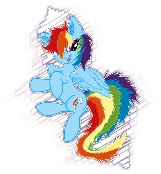 Size: 1200x1300 | Tagged: artist:yooyfull, derpibooru import, ear fluff, fluffy, rainbow dash, safe, solo