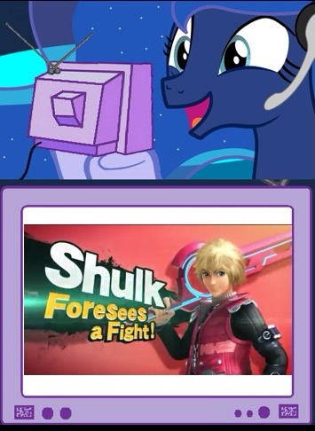 Size: 355x486 | Tagged: derpibooru import, exploitable meme, gamer luna, meme, nintendo, obligatory pony, princess luna, safe, shulk, super smash bros., super smash bros. 4, tv meme, xenoblade chronicles