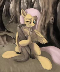 Size: 1000x1191 | Tagged: semi-grimdark, artist:phiktorial, derpibooru import, fluttershy, otter, bandage, solo