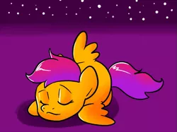 Size: 669x500 | Tagged: artist:technicolor pie, derpibooru import, safe, scootaloo, sleeping, solo