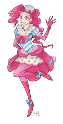 Size: 1674x3300 | Tagged: artist:dalishtook, clothes, derpibooru import, dress, gala dress, human, humanized, pinkie pie, safe, skinny, solo