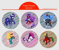 Size: 635x544 | Tagged: safe, artist:madblackie, derpibooru import, applejack, fili-second, fluttershy, masked matter-horn, mistress marevelous, pinkie pie, radiance, rainbow dash, rarity, saddle rager, twilight sparkle, twilight sparkle (alicorn), zapp, alicorn, pony, power ponies (episode), female, mane six, mare, power ponies