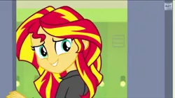 Size: 1136x640 | Tagged: safe, derpibooru import, screencap, sunset shimmer, equestria girls, rainbow rocks, cute, shimmerbetes, smiling, solo, when she smiles