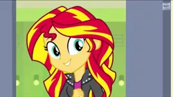 Size: 1136x640 | Tagged: safe, derpibooru import, screencap, sunset shimmer, equestria girls, rainbow rocks, cute, happy, shimmerbetes, smiling, solo, when she smiles